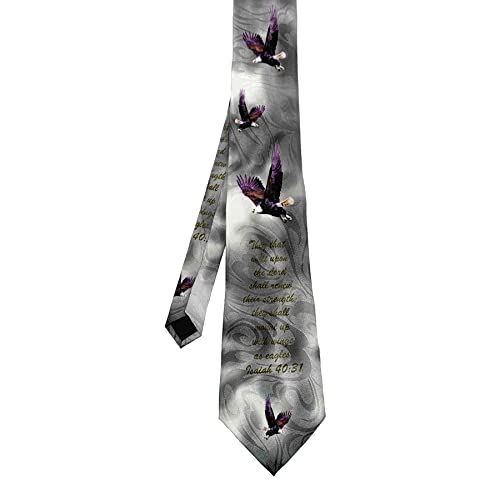 Gospitality Mens Wings As Eagles Christian Necktie (One Size, Gray) #TOP4