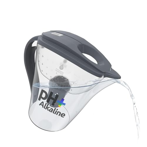 Invigorated Water pH Restore Alkaline Water Pitcher - Multi-Stage Filtration System – Long Lasting Jug for High pH Pure Drinking Water - 3.5 L/118 Oz - Grey