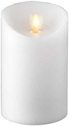 LiownFlameless Candle: Unscented, Moving Flame Candle with Timer (5" White)