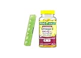 Spring Valley Omega-3 Fish Oil, 500mg, Omega 3 Fish Oil, Fish Oil Omega 3 Supplements,Omega3, Omega 3 Fatty Acid Supplements, Fish Oil Supplements,= 60 Count + Pill Organizer