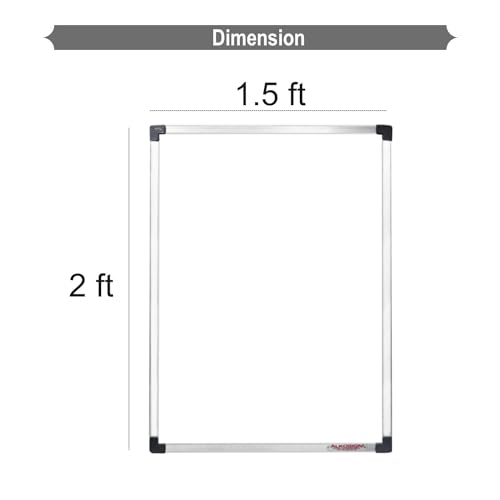 Image of ALKOSIGN Platinum Series Magnetic White Board (1.5 x 2 Feet) Resin Coated Surface, Magnet Friendly White Board, Dry Erase, Writing Board, Smart Board, for Teaching, Home, Kids Study Room, Cafes etc.