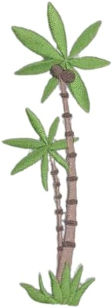 Generic Coconut Palm Tree Embroidered Patch Applique 4.25"" Tall Iron On Embroidered Holiday Gift Decorative Patch for Clothes Jeans Hats Backpacks