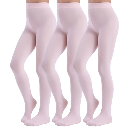 MANZI 3 Pairs Girls Tights Footed Toddler Dance Tights Kids Ballet Stockings Ultra Soft