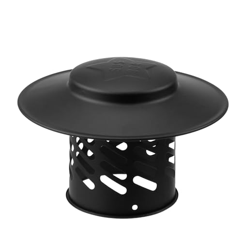 Viongna Chimney Cap 3 Inch Black Chimney Cover 304 Stainless Steel Flue Hole Cover Roof Vent Cap Stove Pipe Chimney Caps for Outside