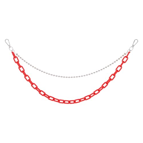 MECCANIXITY Hip Hop Pants Chain Punk Trousers Jeans Chain Acrylic Double-Layer Link Chains Goth Layered Wallet Pocket Chains for Women Men Clothing Accessories(Red)