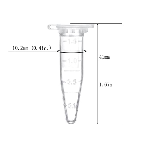 BKMAMLAB 1.5ml Microcentrifuge Tubes 100pcs, EO Sterilized Plastic Small Vials with Caps for Sample Storage Without Leakage(100)