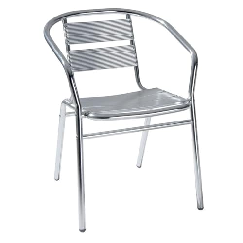 Generico 4 sillas de aluminio apilables para bar o...