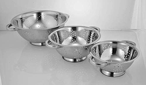 Miniatura 6 de Juego de 3 coladores de acero inoxidable, viene en 1. 3 y 5 cuartos de galón para toda tu cocina, horneado, necesidades de preparación