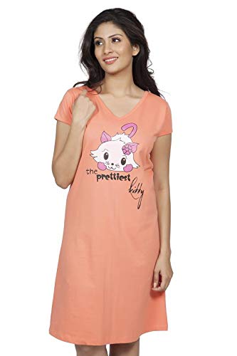 Clifton Women's Long Top Nightwear - Kitty