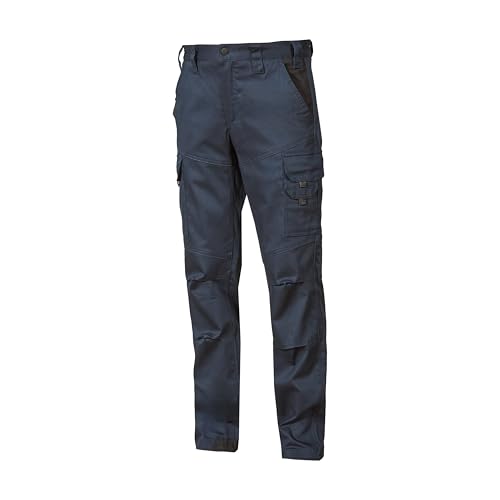 U-Power Guapo Pantalone da Lavoro in Cotone Stretch, Linea Smart, con Multi_Tasche Frontali e Laterali, Comodo Pantalone, con Bottone Frontale, Elastico in Vita (Westlake Blue_L)