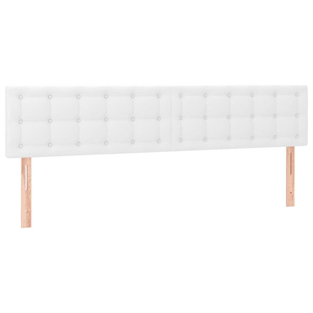 vidaXL Cabecero con Luces LED Cabecero de Cama Cabezal Tapizado para Cama de Matrimonio Mueble Dormitorio Cuero Sintético Blanco 180x5x78/88 cm