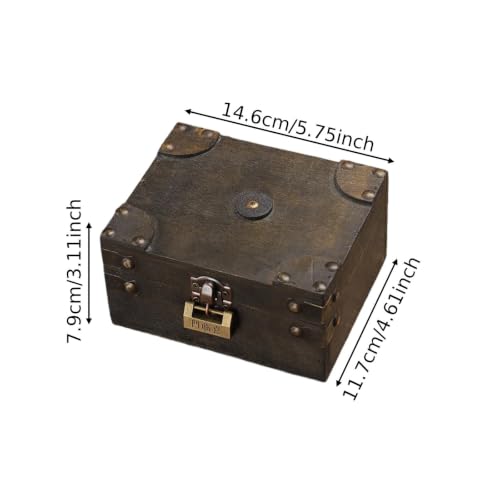 Boîte décorative table et coffre en bois rétro, style pirate rustique pour collection unique