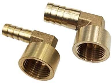 Accesorios roscados Conectores de tubería de latón Codo de montaje de tubería de manguera de latón 8 mm 10 mm 12 mm 14 mm 16 mm Cola de púas 1/4 "3/8" 1/2 "BSP Rosca hembra Conector de cobre Acoplado