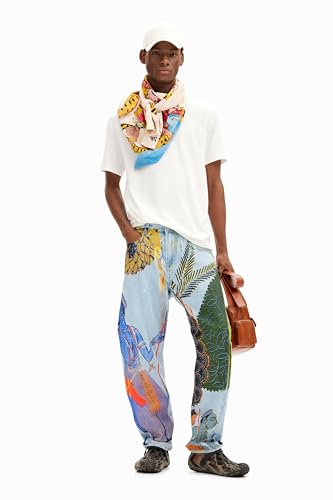 Desigual Men's Straight Jeans with India Print3