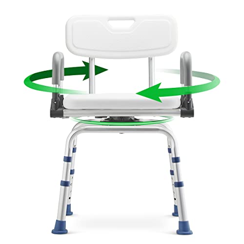 Greenchief Swivel Shower Chair For Inside Shower - Swivel Bath Chair For Seniors With Arms And Backrest, 360 Degree Rotating Bath Seat For Shower For Bariatric, Elderly, Handicap, Disabled (300 Lb) #TOP8