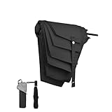 KIZAWA 折りたたみ傘 形状安定 超軽量カーボン傘 195g メンズ ワンタッチ自動開閉 折り畳み傘 5級撥水 レディース コンパクト 丈夫 吸水カバー付き (ブラック)