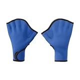 PATIKIL Schwimmhandschuhe Schwimmhandschuhe Mit Schwimmhäuten Aquatisches Fitness Training Wasserwiderstand Schwimmpaddel Für Frauen Und Männer Wassergymnastik M Dunkelblau