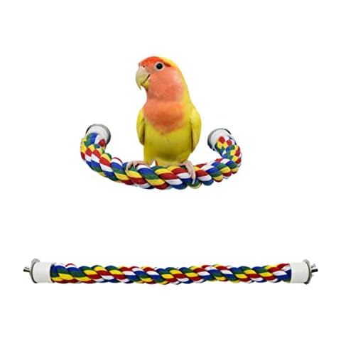 YESHLiky Bird Perch Rope Colorful Bird Spiral Rope Practical Parrot Toy Parrot Climbing Rope Cotton Rope Swing Bird Ladder Bridge for Large Medium Small Parrots (24 Inch) Cover