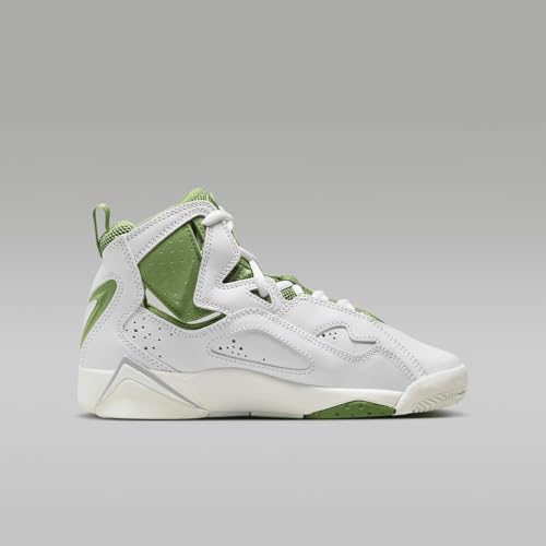 Jordan True Flight Big Kids' Shoes (HF4780-100, White/Sail/Lightning/Chlorophyll) Size 73