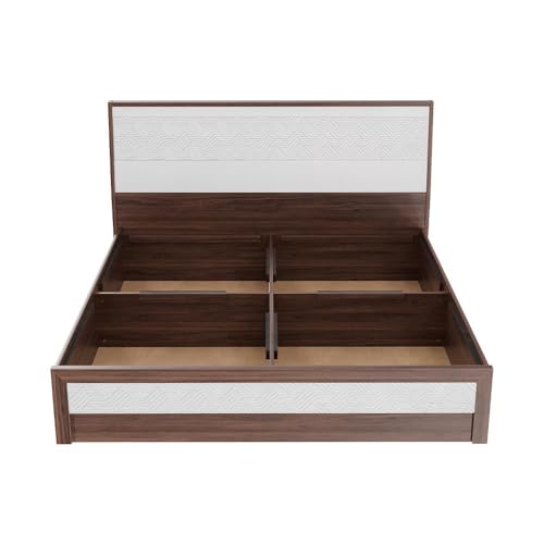Image of Wakefit Bed | 3 Yr Warranty | King Size Bed, Comes with Storage Box, Noise-Free, Density: 680-750 kg /m, Termite & Borer Resistant, Fits Mattresses Up to 8 inches (Gibeon 78 x 72 - Columbian Walnut)
