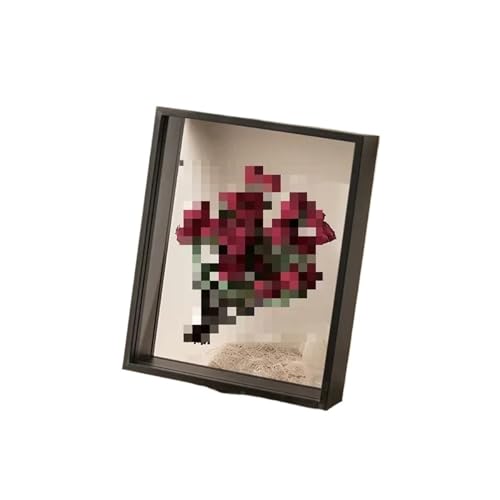 Marco caja de sombra para regalar recuerdos bouquet flores secas 3D madera 2