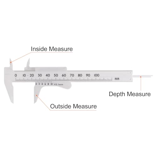 Calibrador Vernier Mini Plástico 100mm Pack 10 Unidades miniatura 4