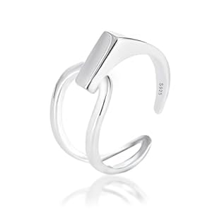 Silver Ring,925 Pure Sterling Silver Ring Silver Band Rings Adjustable Open Knuckle Rings Thumb Ring Asymmetrical Ring For Women Men