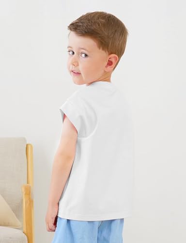 Jimonda Boys Tank Top Sleeveless Girls Pocket T-Shirt Flying Sleeve Toddler for Kids 2-7 Years3