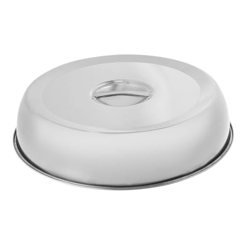 Hoement Tapa De Acero Inoxidable Redonda 28 Cm Cubierta Metálica Para Alimentos Resistente Al Desgaste Uso Doméstico y Restauración Para Cubrir Bistecs