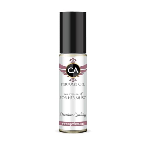 CA Perfume Impression of For Her Musc for Women Fragrance Oil Floral Woody Musk Scent Long Lasting Perfumes for Women Travel Size TSA Ready Mini Parfum Body Oil Roll-on 0.33 Fl Oz 10ml