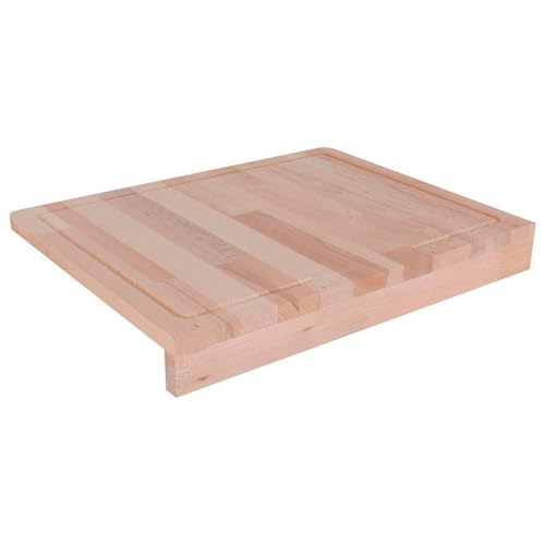 Acan Tradineur - Tabla de cortar de madera, colocación en borde de encimera, duradera y resistente, material natural, ecológico, fácil de limpiar, cocina, 45 x 35 cm