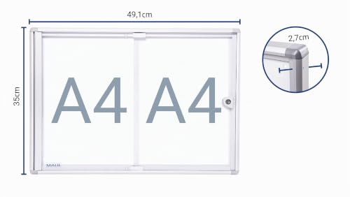 Tablón de anuncios con cerradura para proteger documentos DIN A4 en zonas de paso 5