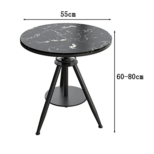 Nizame 5 Pcs Indoor Outdoor Conversation Dining Set Metal Round Table And 4 Armchairs, Ps Plastic Wood Frame Chairs, For Patio, Poolside, Cafes, Bistro, Courtyard (Color : Black, Size : 55Cm) #TOP3