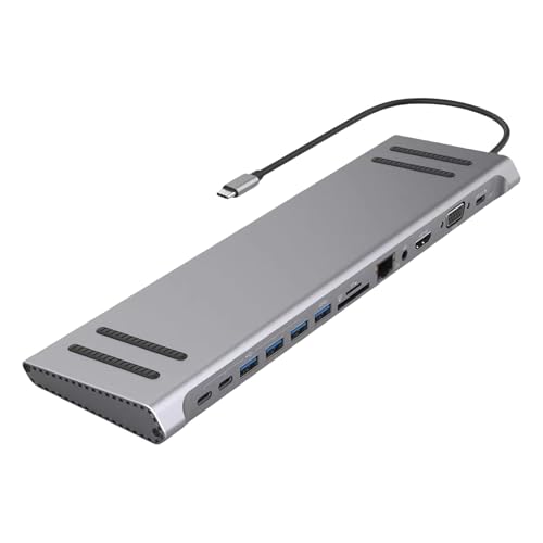 Estación de acoplamiento USB C para organizar tu oficina en casa con lector de tarjetas