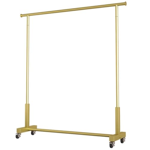 Portant à vêtements à roulettes en métal robuste avec tringle unique autoportante