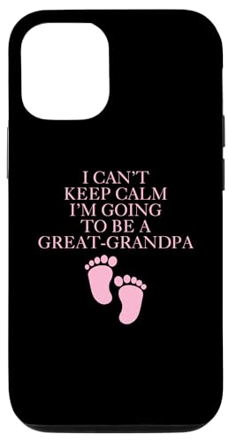 iPhone 13 Pro Girls Baby Shower Pink Footprints Keep Calm Great Grandpa Case