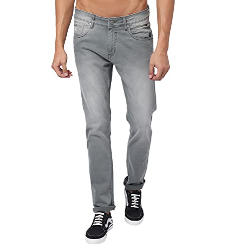 Image of Cantabil Men Blue Cotton Regular Fit Casual Jeans (P MDNM00165 Beige)