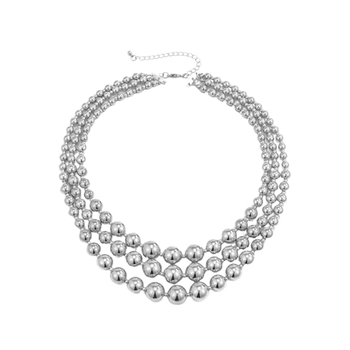 Accessoires de fête mariage et collier ras du cou punk perles épaisses femme