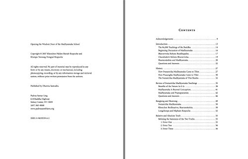 Opening the Wisdom Door of the Madhyamaka School