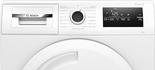 Bosch WTN83202GB Condenser Tumble Dryer with 8kg Capacity, AutoDry, Sensitive Drying, White, Freestanding - Image 2