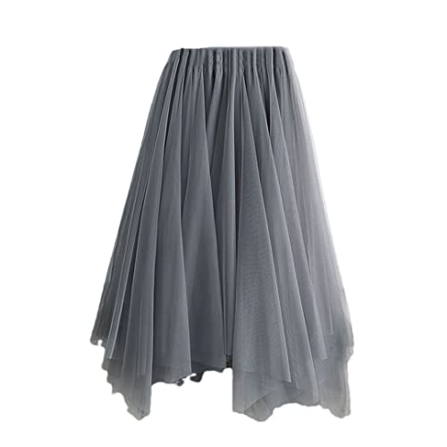 Jupe asymétrique en tulle à taille haute élastique offrant confort et volume aérien