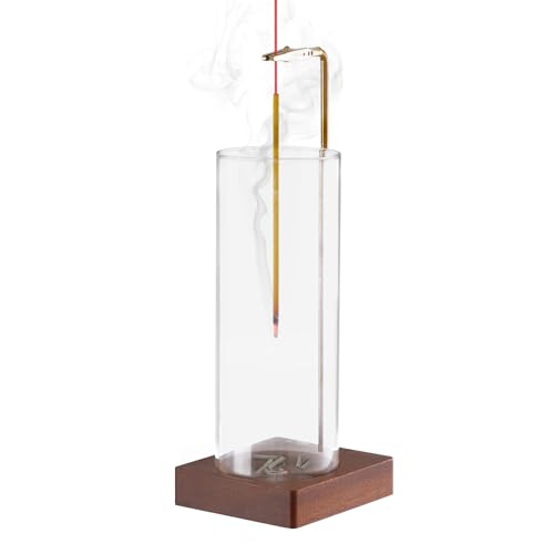 Incense Holder for Sticks, Insence-Stick Holder Ash Catcher with Removable Glass [Anti-Ash Flying], Mess-Free Incense Burner Holder, Perfect for Meditation Yoga Relaxation,Home Decor
