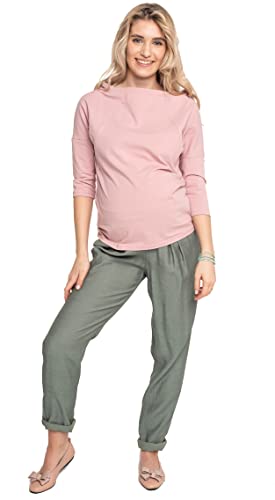 Torelle Maternity Wear Pantalon d'été confortable et léger pour femme - Modèle : Daffy, olive, L Cover