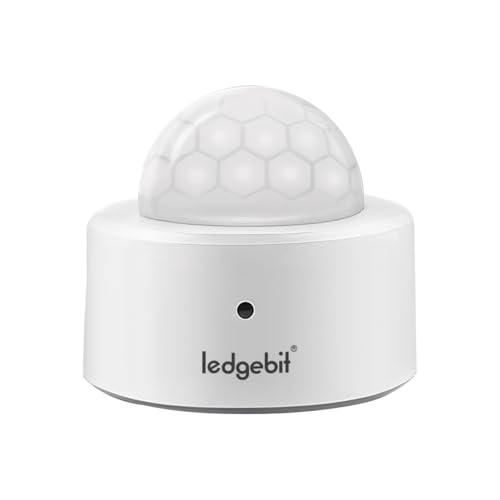 Image of Ledgebit Zigbee Mini PIR Motion Sensor - Compact Infrared Human Detector for Home Security | Smart Life App | 135 Wide-Angle Detection | Zigbee Hub Required