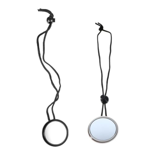 FOYTOKI Pack de 2 Espejos Retrovisores de Buceo en Cuevas Ajustables 360 Grados con Cuerda, Plástico y Vidrio, Portátiles Amplia Visión, para Buceo en Barco y Seguridad Subacuática
