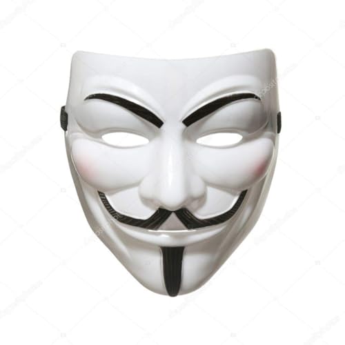 FAVELA V for Vendetta Comic Face Mask Anonymous Guy Fawkes (White) Pack of 5 Party Face mask For Mens ,Womens