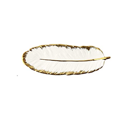 STAR-TOP Ceramic Jewelry Plate, Leaf Ceramic Jewelry Tray Decorative Bracelets Necklace Storage Plate Rings Earrings Jewelry Holder for Women Girls, Banana Leaf-white STAR-TOP Ceramic Jewelry Plate, Leaf Ceramic Jewelry Tray Decorative Bracelets Necklace Storage Plate Rings Earrings Jewelry Holder for Women Girls, Banana Leaf-white