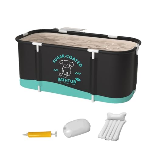 Bañera Plegable para Adultos | Plegable Reforzada de Gran Capacidad - 115x60x50 cm Bañera de Hielo | para Natación en Verano, Uso Doméstico, Camping, Exterior, Patio
