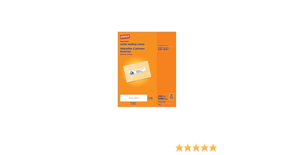 Staples 489561 Laser/Inkjet Address Labels 1-Inch X 4-Inch Bright White 20  Labels/Sheet