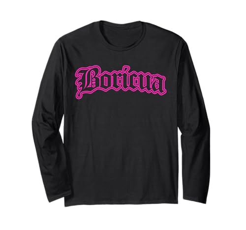 Pink Boricua Puerto Rico Top Mujeres Niñas Puerto Rico Pride Manga Larga
